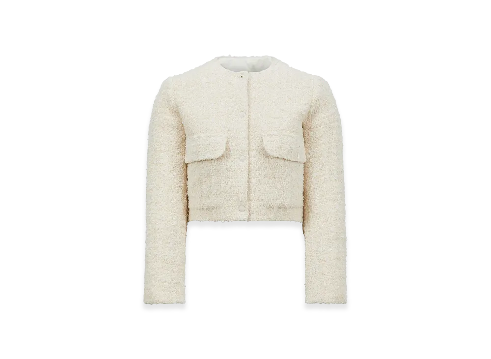 MONCLER Dauphin Tweed Short Down Jacket "White"