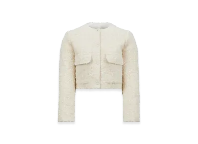 MONCLER Dauphin Tweed Short Down Jacket "White"