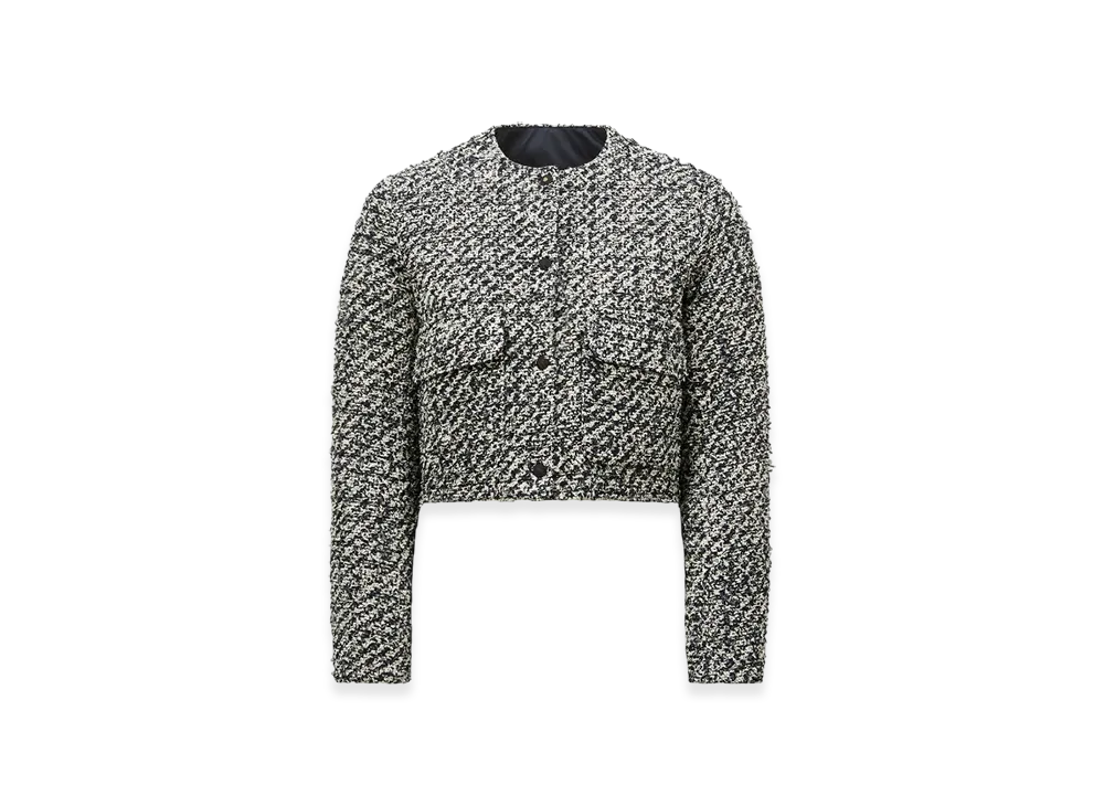 MONCLER Dauphin Tweed Short Down Jacket "Grey"