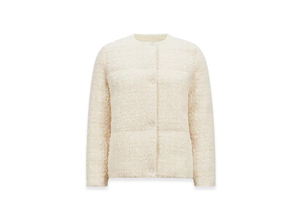 MONCLER Gerberoy Tweed Short Down Jacket "White"