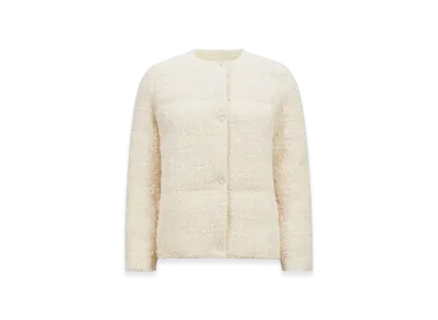 MONCLER Gerberoy Tweed Short Down Jacket "White"