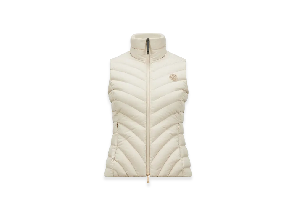 MONCLER Granes Diagonal-Quilted Down Gilet "Beige"