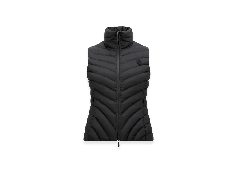 MONCLER Granes Diagonal-Quilted Down Gilet "Black"