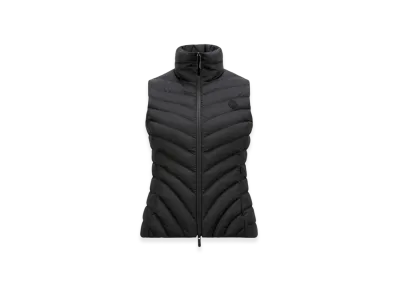 MONCLER Granes Diagonal-Quilted Down Gilet "Black"