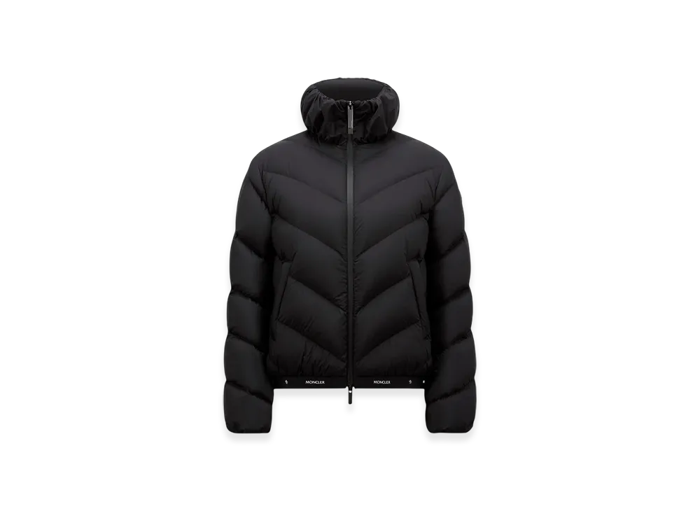 MONCLER Grignan Diagonal-Quilted Short Down Jacket "Black"