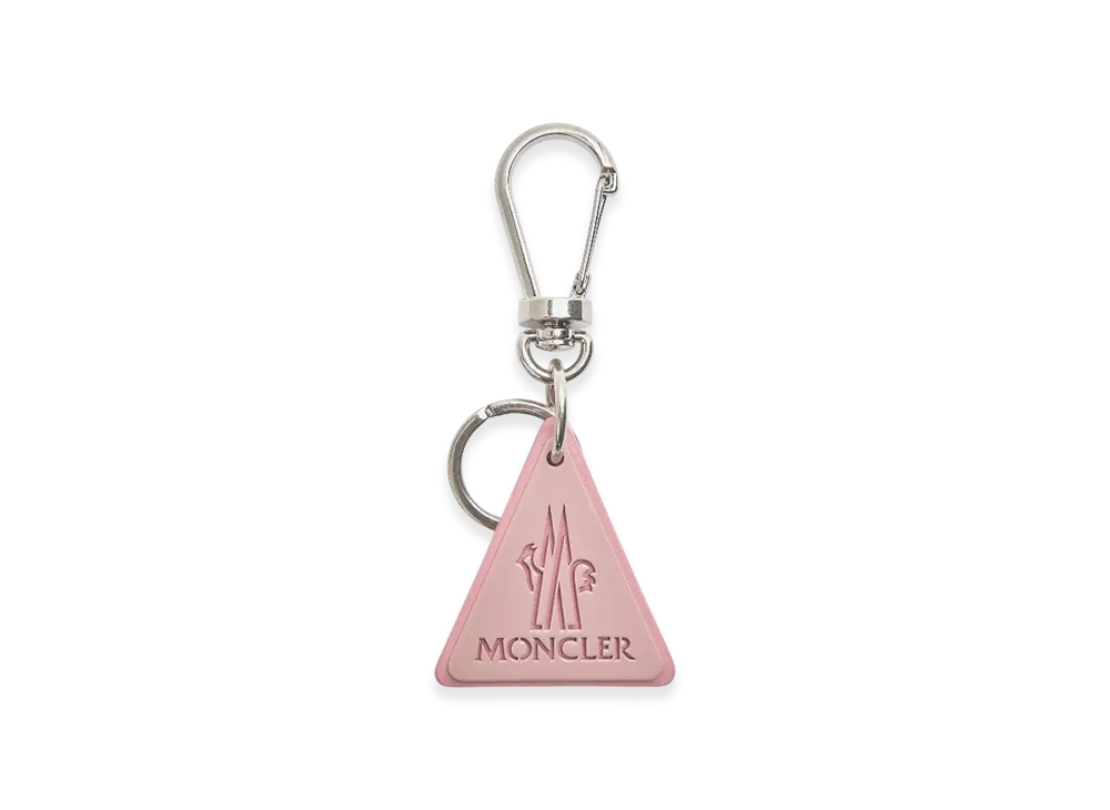 MONCLER Leather Logo Key Ring "Pink"
