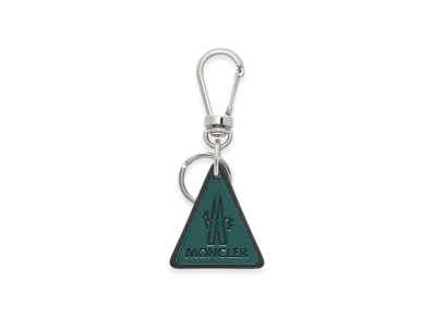 MONCLER Logo Leather Key Ring "Green"