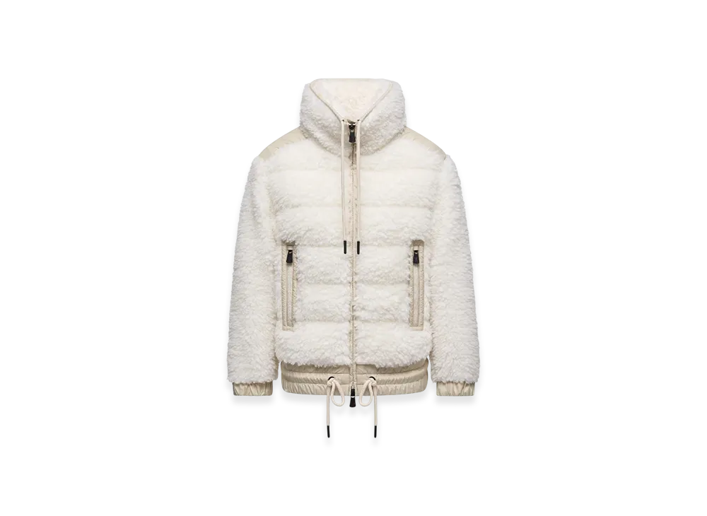 MONCLER Padded Teddy Zip-Up Cardigan "White"