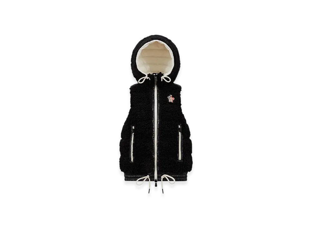 MONCLER Padded Teddy Zip-Up Gilet "Black"