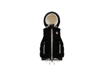 MONCLER Padded Teddy Zip-Up Gilet "Black"
