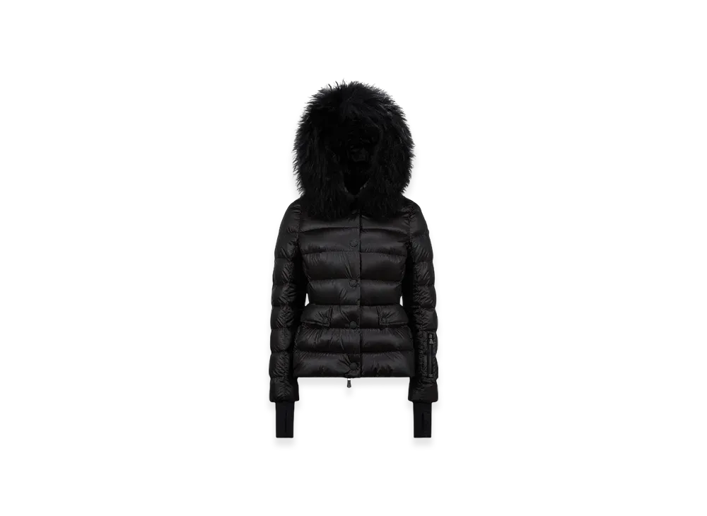 MONCLER Armoniques Hooded Shearling Short Down Jacket "Black"