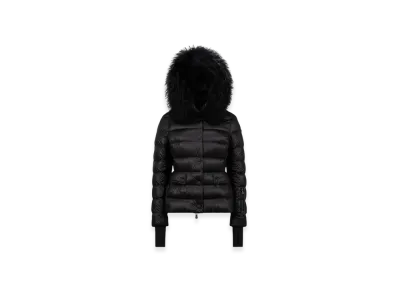 MONCLER Armoniques Hooded Shearling Short Down Jacket "Black"