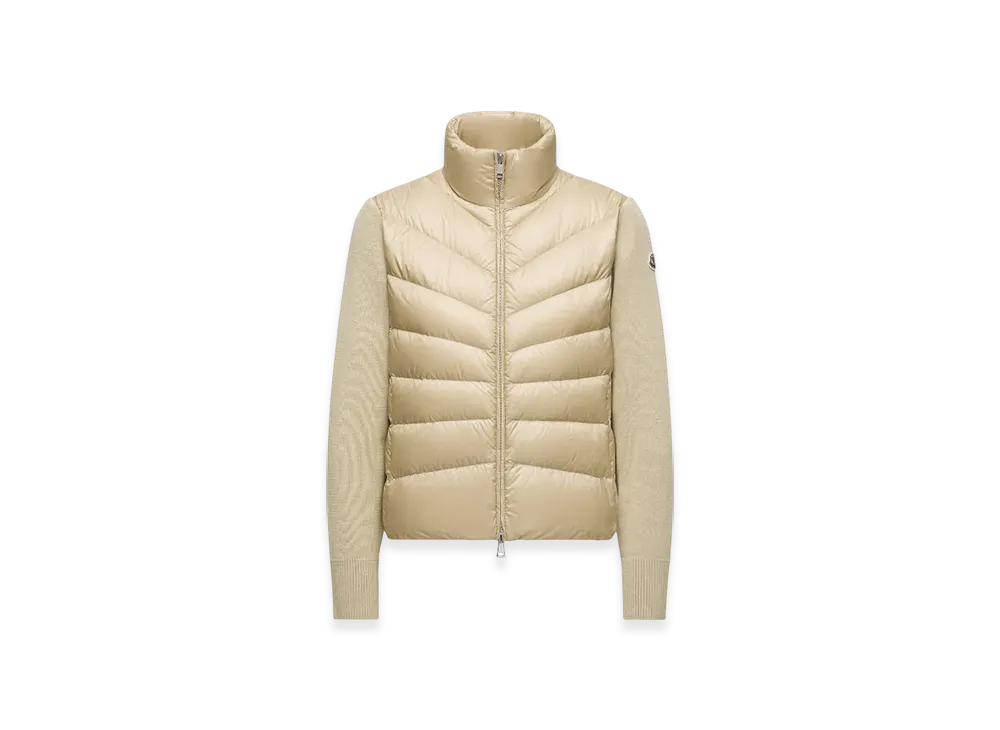 MONCLER Padded Wool Cardigan "Beige"