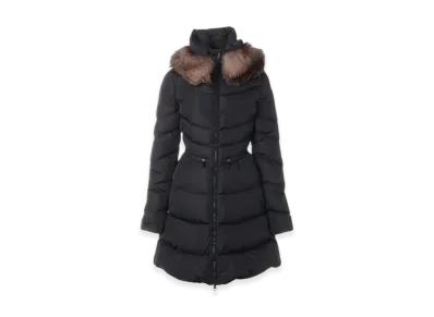 MONCLER Mirielon Fox Fur Nylon Down Coat "Black"