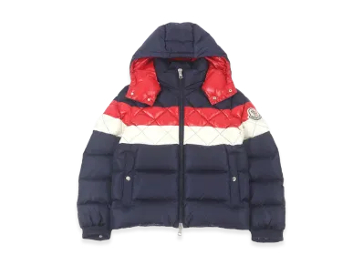 MONCLER JANVRY GIUBBOTTO Tricolor Hooded Down Jacket "Navy"