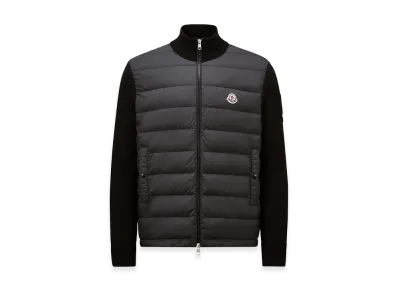 MONCLER Padded Zip-Up Cotton Cardigan "Black"