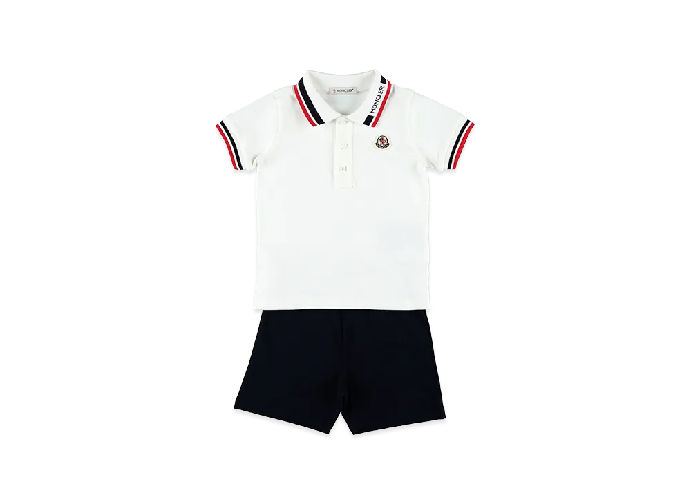 MONCLER Kids Polo Shirt And Shorts Set "White"
