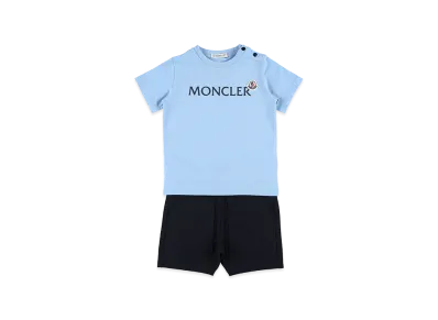 MONCLER Kids T-Shirt And Shorts Set "Light Blue/Dark Blue"