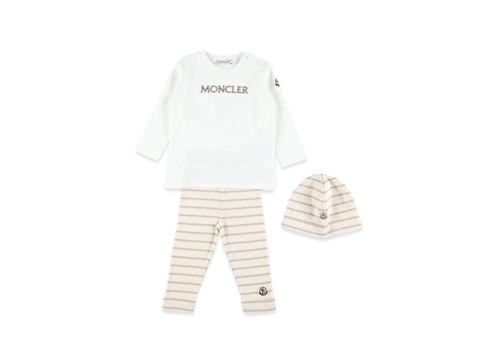MONCLER Kids T-Shirt And Pants Set "White/Beige"