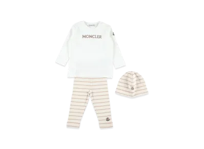 MONCLER Kids T-Shirt And Pants Set "White/Beige"