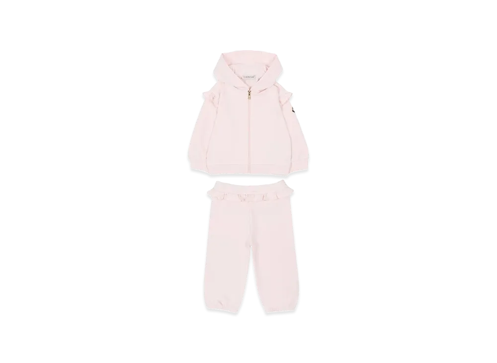 MONCLER Kids Complete Hoodie And Ruffle Joggers "Pink"