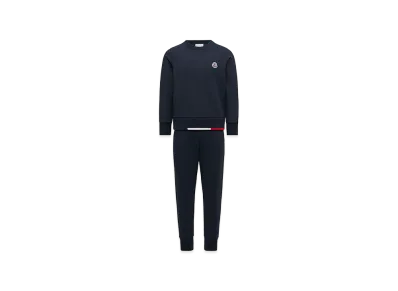 MONCLER Kids Tricolor Hem Sweatshirt And Joggers "Dark Blue"