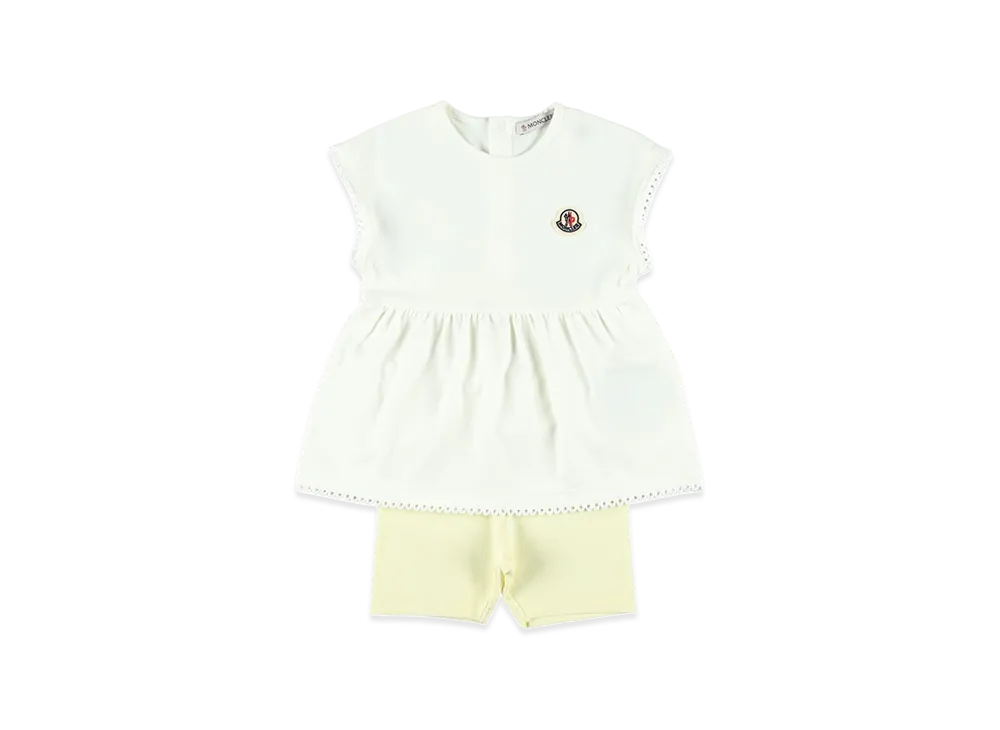 MONCLER Kids Dress And Shorts Set "White/Yellow"