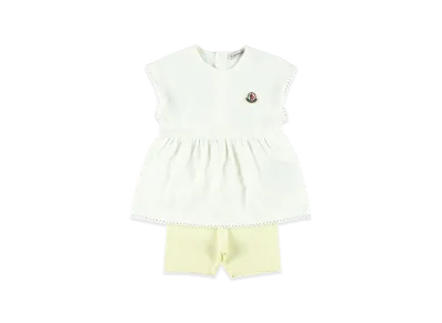 MONCLER Kids Dress And Shorts Set "White/Yellow"