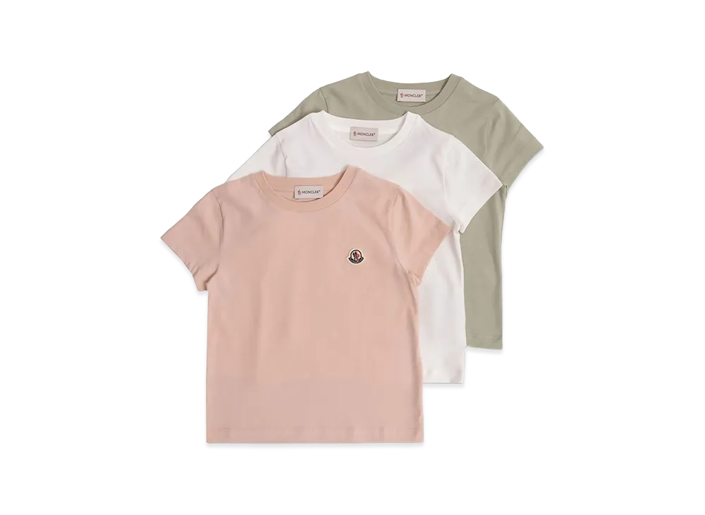 MONCLER Kids 3-Pack Logo Patch T-Shirt "Multicolor"