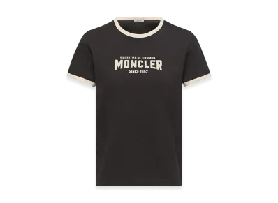 MONCLER Women's Flocked Logo T-Shirt "Black"