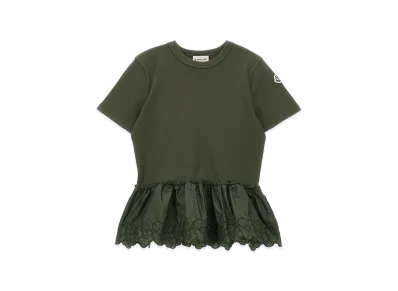MONCLER Kids Floral Embroidery T-Shirt "Green"