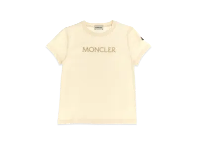 MONCLER Kids Logo Embroidery T-Shirt "Beige"