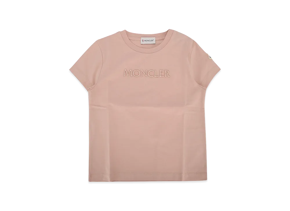 MONCLER Kids Logo Embroidery T-Shirt "Pink"