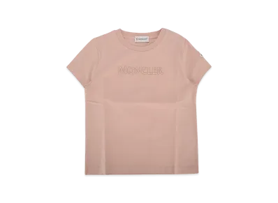 MONCLER Kids Logo Embroidery T-Shirt "Pink"