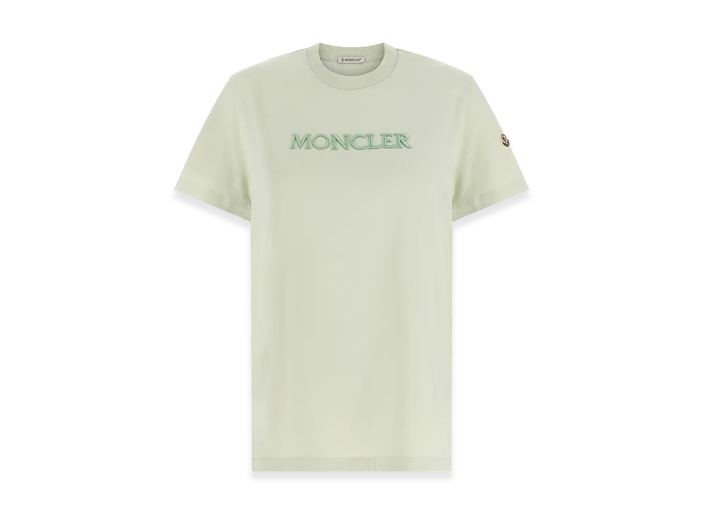 MONCLER Women's Logo Embroidery T-Shirt "Light Green"