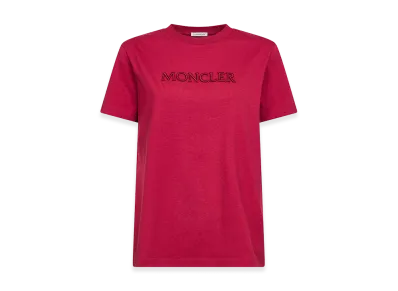 MONCLER Women's Logo Embroidery T-Shirt "Red"