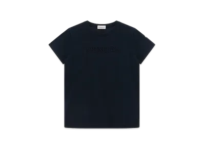 MONCLER Kids Logo Embroidery T-Shirt "Dark Blue"