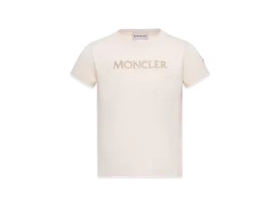 MONCLER Kids Logo Embroidery T-Shirt "Beige"