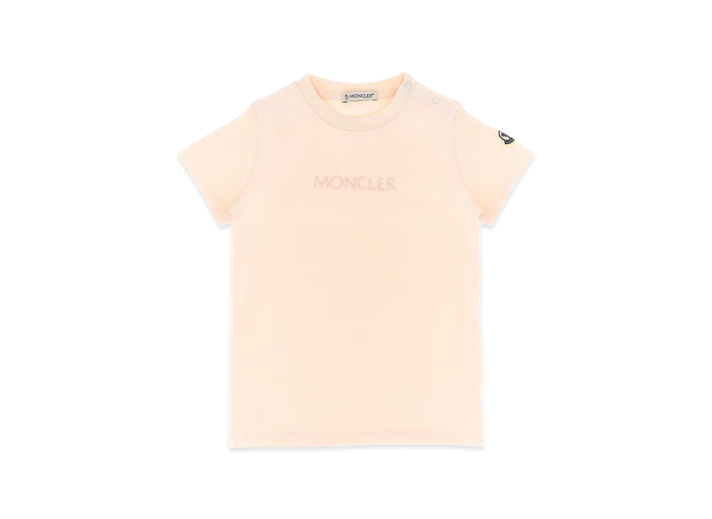 MONCLER Kids Logo Embroidery T-Shirt "Pink"