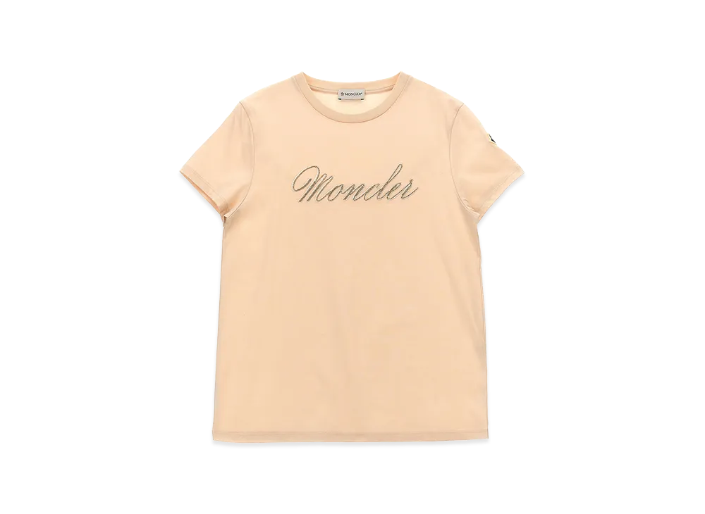 MONCLER Kids Logo Embroidery T-Shirt "Pink"