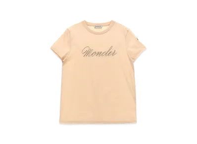 MONCLER Kids Logo Embroidery T-Shirt "Pink"