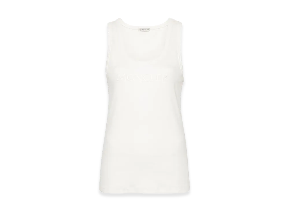 MONCLER Women's Logo Embroidery Tank Top "White"