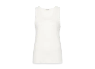 MONCLER Women's Logo Embroidery Tank Top "White"
