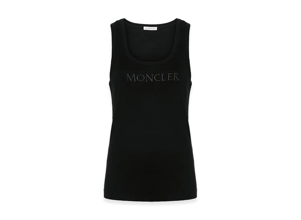 MONCLER Women's Logo Embroidery Tank Top "Black"