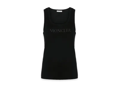MONCLER Women's Logo Embroidery Tank Top "Black"