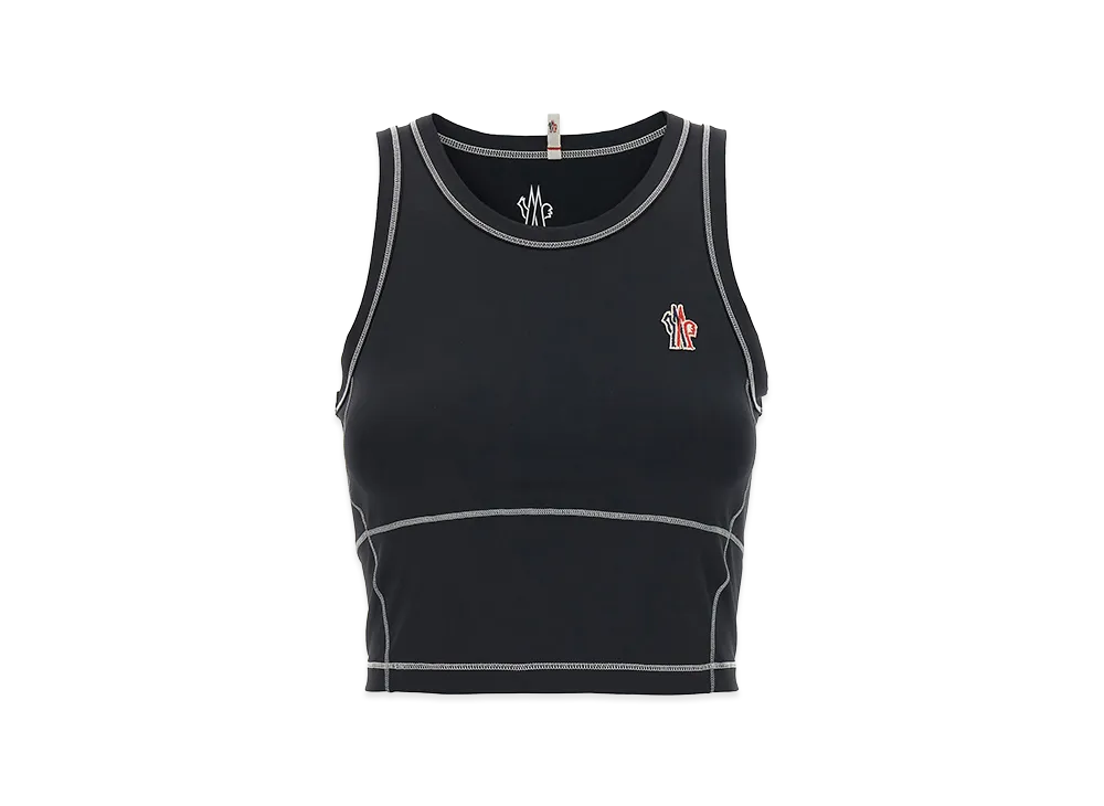 MONCLER Women's Logo Patch Sporty Top "Black"
