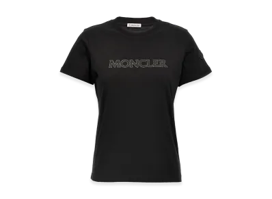 MONCLER Women's Rhinestone Logo T-Shirt "Black"