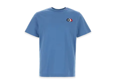 MONCLER Cotton T-Shirt "Cerulean Blue"