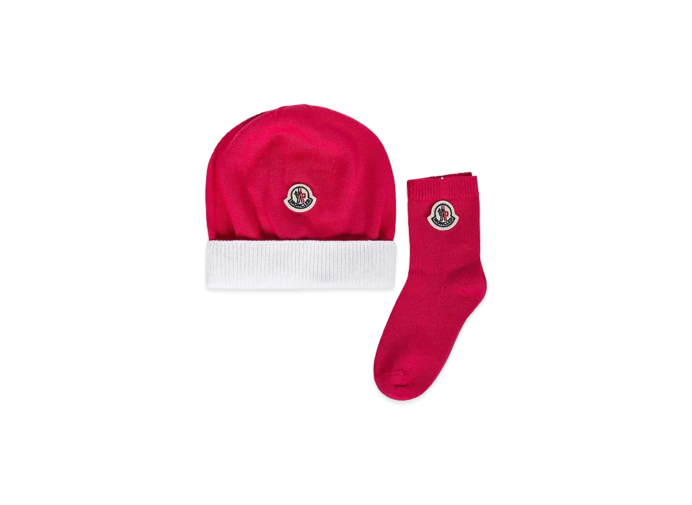 MONCLER Kids Beanie And Socks 