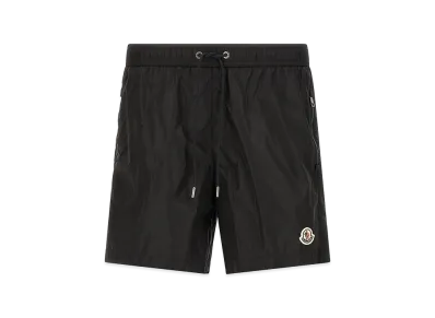 MONCLER Logo Patch Swim Shorts "Black"